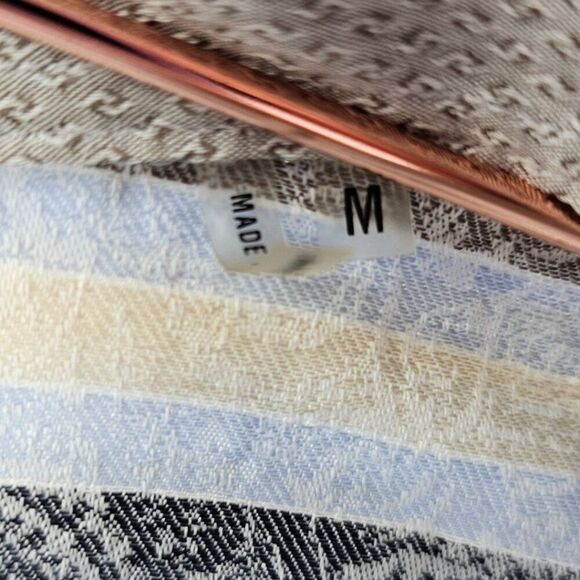 Bugatchi Mens Medium Classic Fit Striped Paisley Button Up Shirt - Picture 3 of 15